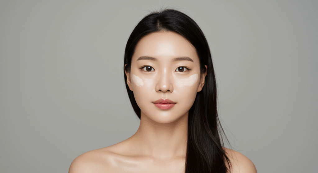 毛穴ケアでハーブピーリングを使用する女性